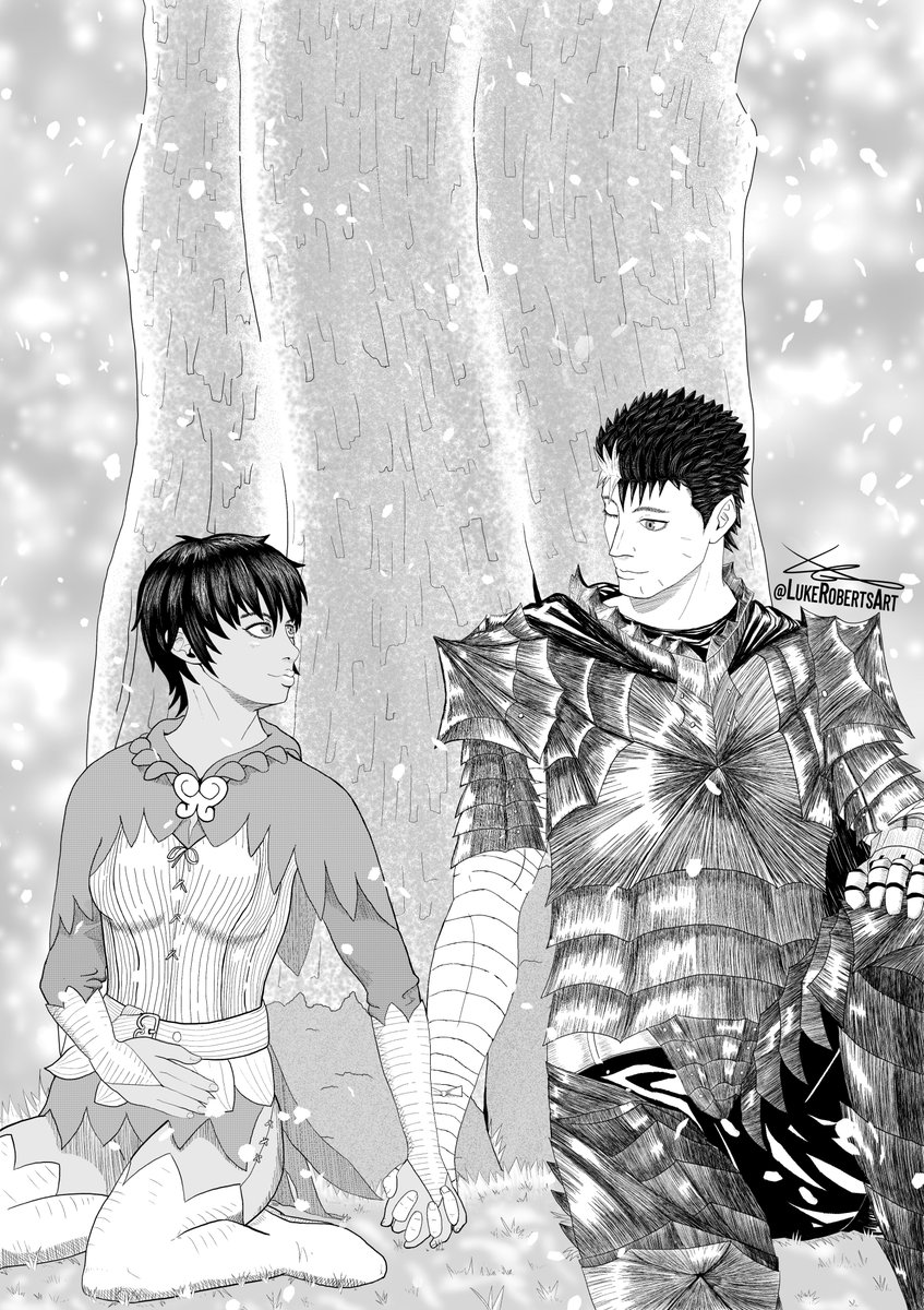 This illustration is my tribute to Berserk and to Kentaro Miura. This is also the first illustration I've completed in 2 1/2 years. ありがとう, 三浦先生。安らかにお眠りください。