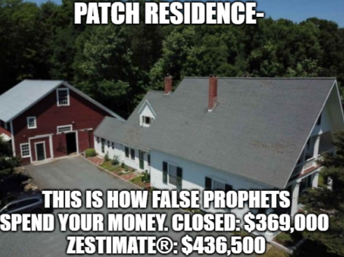 CIR_001's tweet photo. @apatchofficial #AnthonyPatchExposed Anthony and Kathleen play up an act about living in a small house and not having much financial means. Their housing records and Patreon with over 1k subscribers at $10+ each show other wise. Congrats Patch Air flyers for your purchase! https://t.co/kaxJ2t0p7K