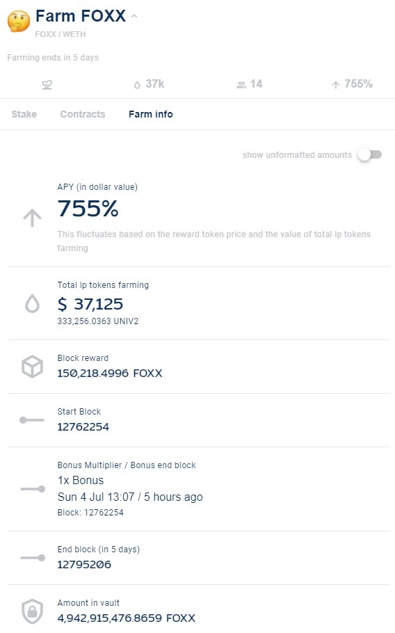 Earn up to 755% #APY on $FOXX #Farming!

farm.unicrypt.network/farms?token=0x…

This is only round one! Many bonus rounds to come.

If you are new to farming please refer to this document.
docs.unicrypt.network/farming/use

$ARWING #DeFi #yieldfarm #yieldfarming #staking