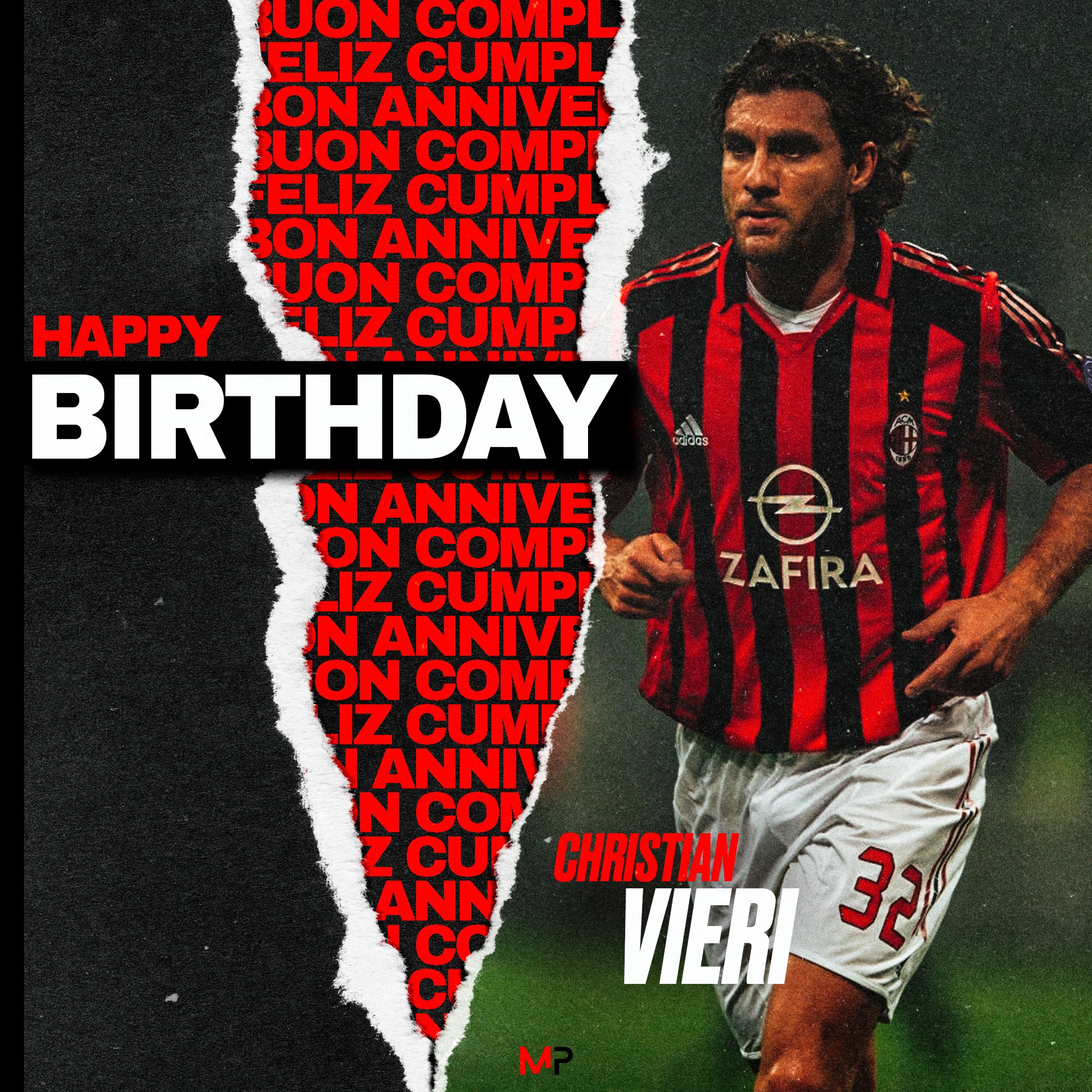  Happy Birthday Christian Vieri    14 Appearances  02 Goals 02 Assists 