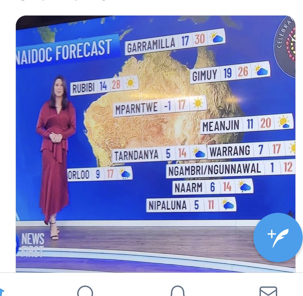 flashblak's tweet photo. Yeah nah. Saying rightful names only during Naidoc week isn’t *celebrating Indigenous culture. It’s WP reminding us they hold the power to *acknowledge us whenever &amp; however they want. https://t.co/xi6u5JuKN9