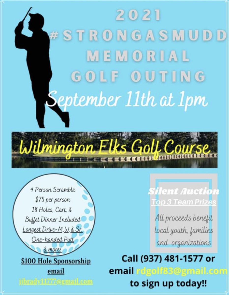 eads_coach's tweet photo. Get your team ready for the 3rd annual #StrongAsMudd Memorial Benefit golf outing. Thank you for your support. https://t.co/0vVzc6qy2j