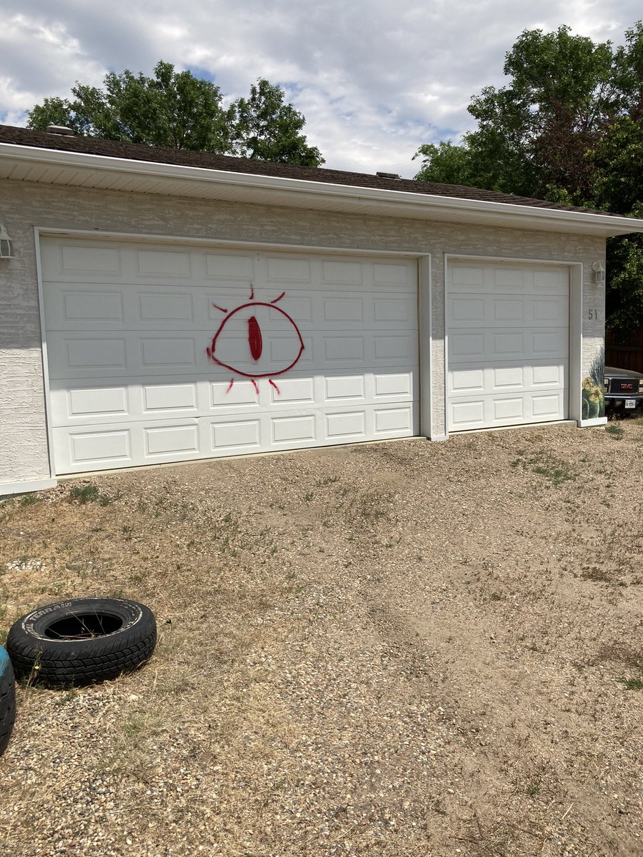 Thanks to the little degenerate who tagged my shop door last night #NECH