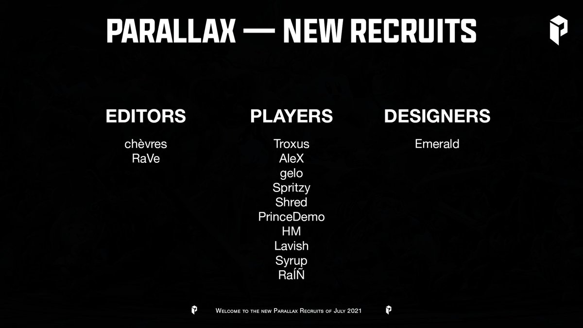 ParallaxSmash's tweet photo. The results are in!

Congratulations to those who made the cut and thank you to everyone who applied for the #pxrc. This won't be your last opportunity at joining so stay tuned! https://t.co/pg4r5OVNQt