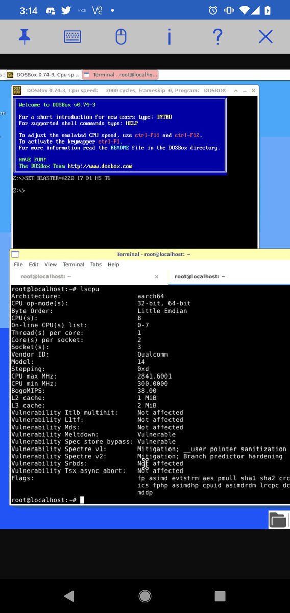 JimMcKeeth's tweet photo. It turns out you can install DOSBox on an Android phone via Termux and Andronix's Ubuntu (you must install Termux via F-Droid). Now to install Turbo Pascal . . . #OldSchool #EmulationLife https://t.co/tqJa4dflkE