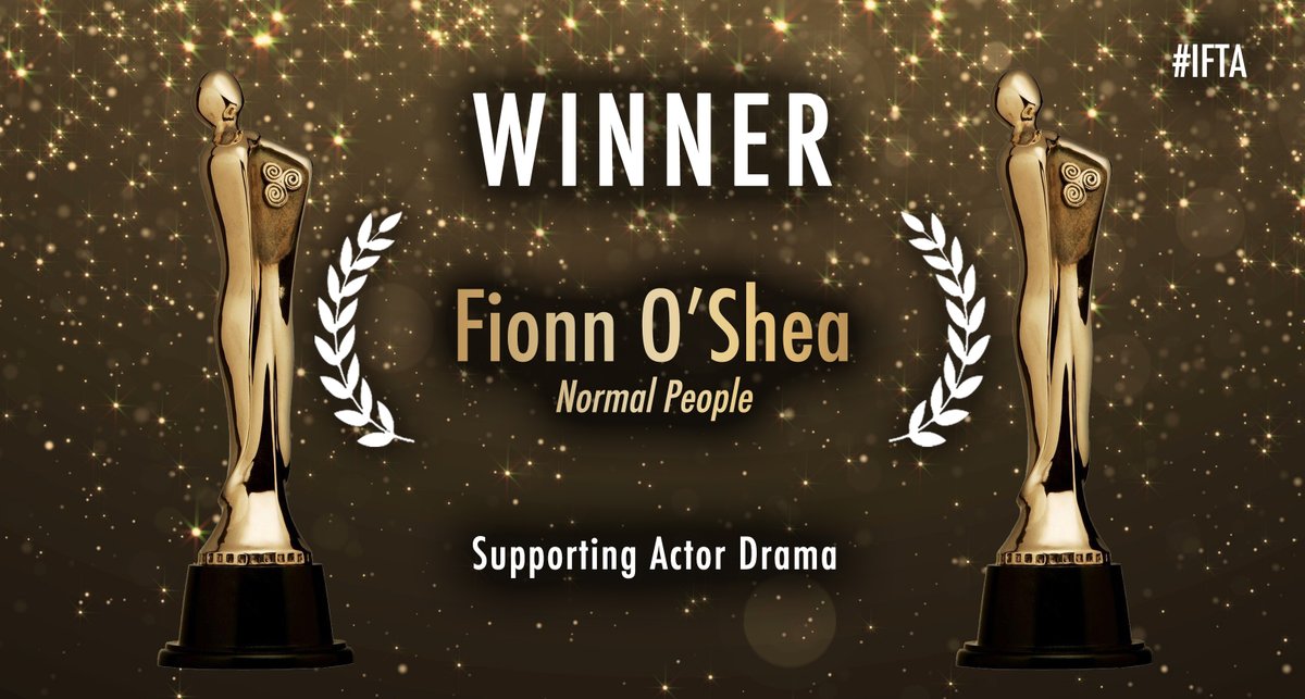 Fionn O'Shea (@FionnOS), Normal People (@normalpeople) Winner for Actor in a Supporting Role Drama #IFTA #VirginMedia