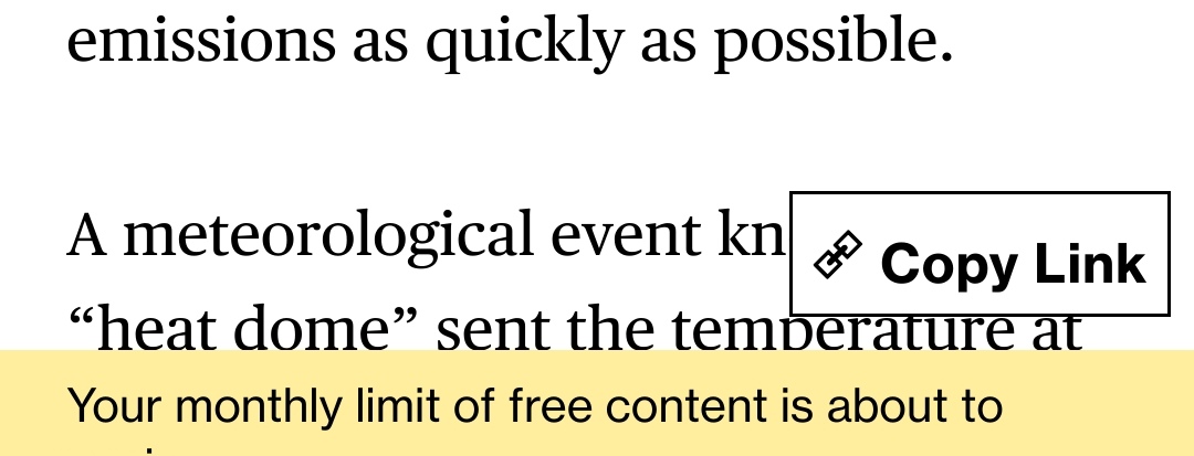 czam_de's tweet photo. Bloomberg articles now feature an always visible button to copy the article URL. I wouldn't be surprised if this approach spreads to other sites. Which other sites are doing this already? https://t.co/As2d8SAPQf