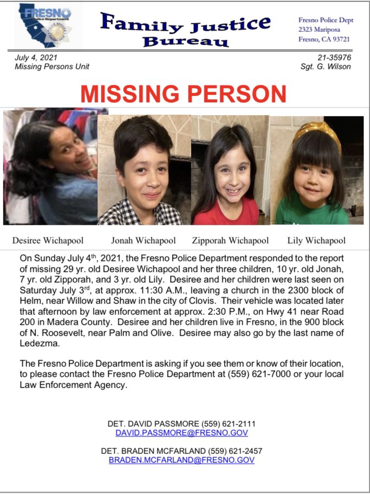 FresnoPolice's tweet photo. The Fresno Police Department needs help from the public locating the following Missing Persons. https://t.co/WHo6hvzdx0