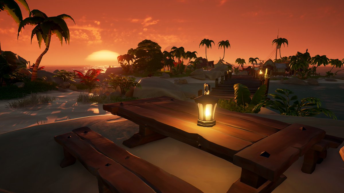 Hora de una buena jarra de Grog y disfrutar de la brisa marina desde mi balandro! #SeaOfThieves 🏴‍☠️