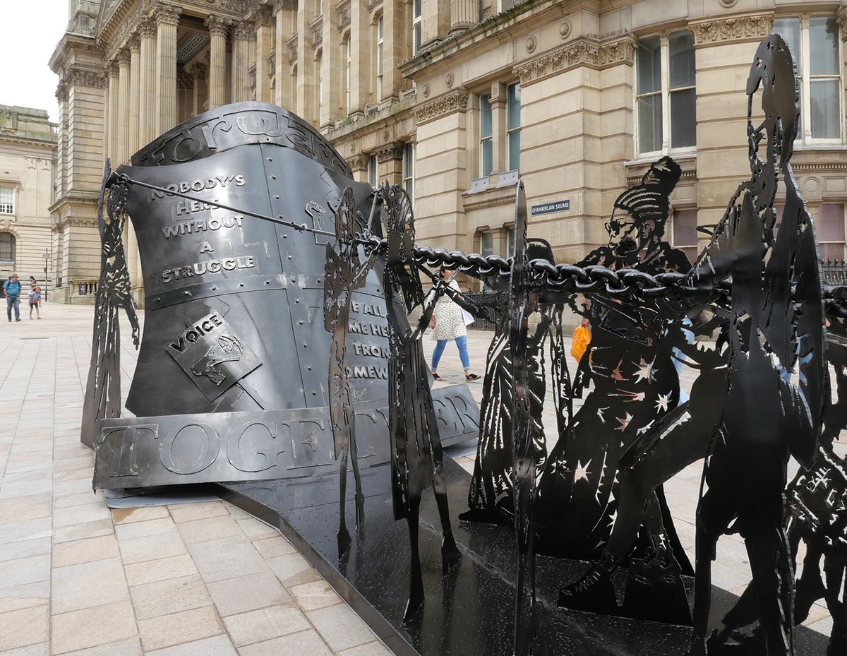 PositivelyBrum's tweet photo. Great launch of the new Forward Together public artwork today and to see the people depicted was fantastic. Nice one Luke Perry and Co. @RaajShamji @ArtsBrum @PublicArt_UK https://t.co/SVAQiIZcO7