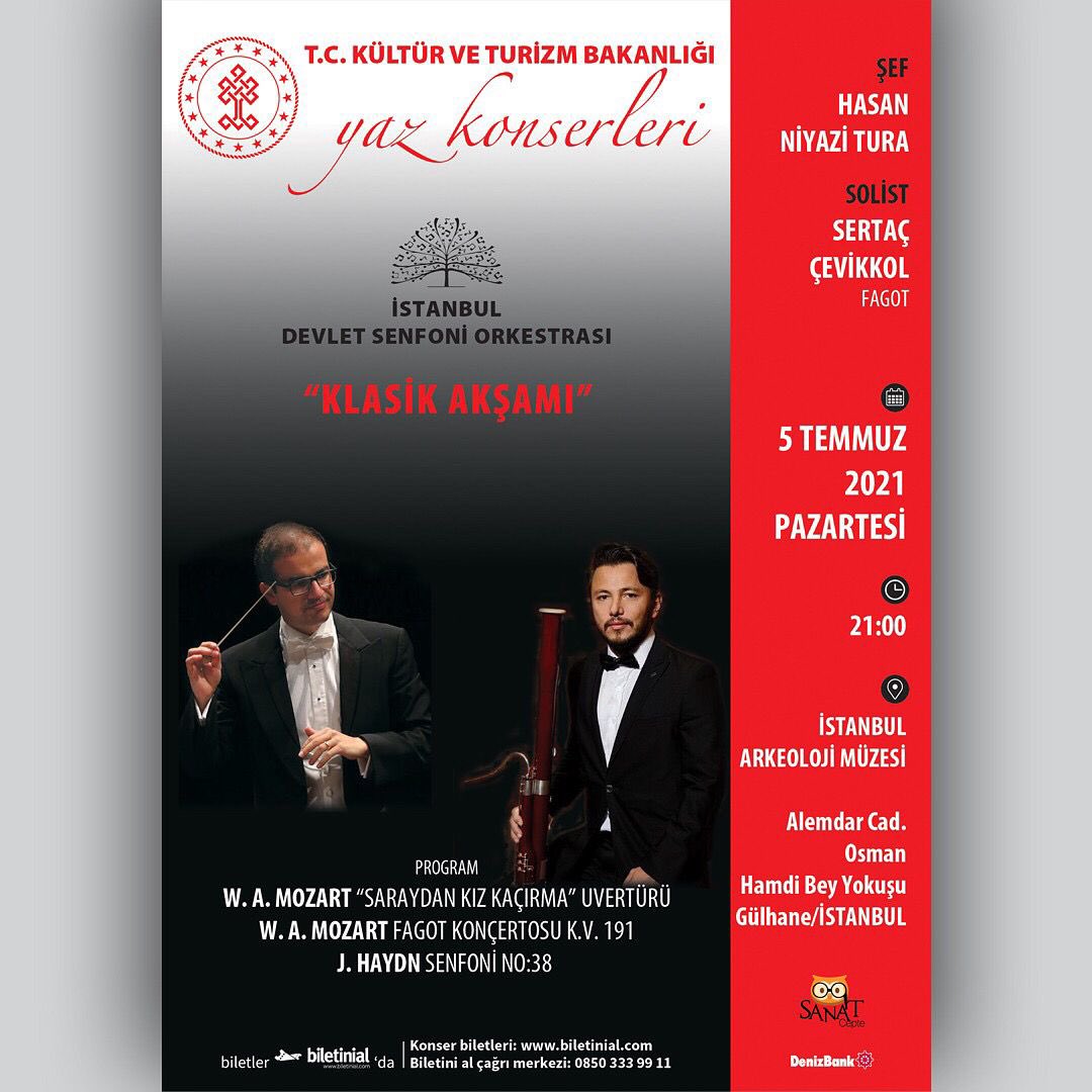 İstanbul Devlet Senfoni Orkestrası olarak çok özlediğimiz seyircimizle yarın akşam 21:00’de İstanbul Arkeoloji Müzesi bahçesinin eşsiz ortamında buluşuyoruz.