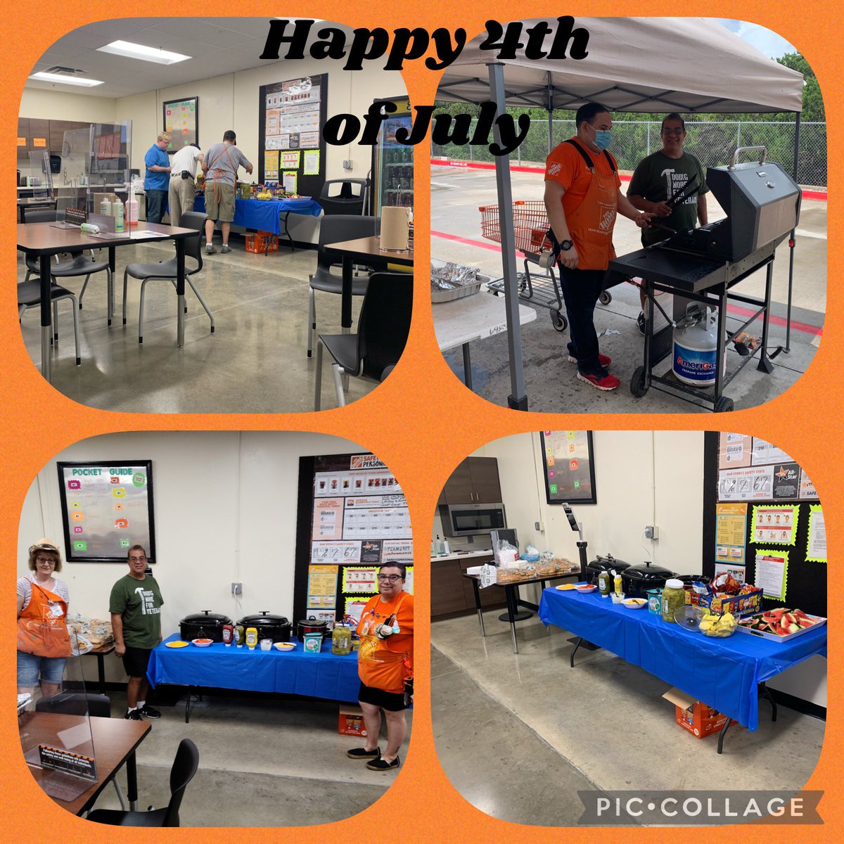 Celebrating the 4th with some burgers 🍔 and hot dogs 🌭. Thanks to Homer (hardware) and Joe (electrical) for cooking out.  <a href="/jreed4401/">Jennifer Reed</a> <a href="/LMcmilian/">Liam Mcmilian</a> <a href="/milsonwheels55/">Greg mills</a> @DarrellStiffey #4thofJulyWeekend #THD6989
#TakingCareofOurPeople