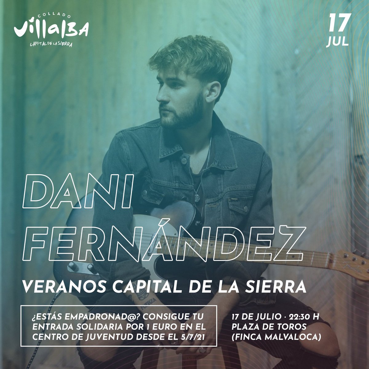 AyuntamientoCV's tweet photo. 🎵 ¡Recoge tus entradas para los conciertos de "Veranos Capital de la Sierra"!

📍 En el Centro de Juventud de lunes a viernes de 10 a 14 y lunes y miércoles de 17 a 20h.

🎟 Cada entrada cuesta 1€ e irá destinada a ONGs del municipio.

⚠️ No empadronados: a partir del 9/7/21. https://t.co/nO5IzMclKI