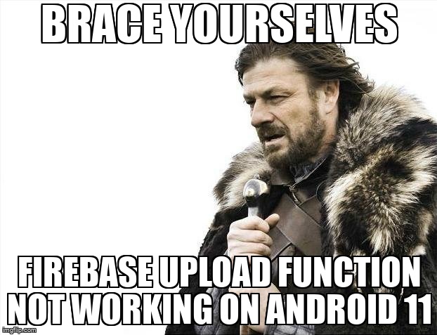 overflow_meme's tweet image. Firebase Upload function not working on Android 11 stackoverflow.com/questions/6824… #firebase #firebasestorage #android #firebaserealtimedatabase