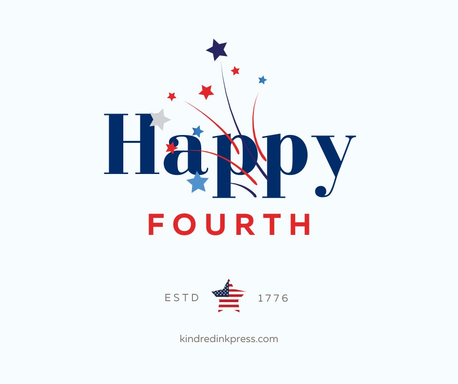 KindredInkPress's tweet photo. Happy Fourth of July!

It may be a holiday weekend, but we’re working our tails off because we’ve got a BIG announcement to share tomorrow. Any guesses? (If you know, don’t tell!)

#4thofJuly #ReadKindred #KindredInkPress https://t.co/CRmuUy20Zs