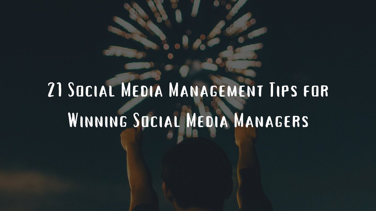 Alina_IHMN's tweet photo. 21 Social Media Management Tips for Winning Social Media Managers 
https://t.co/0EYNoC9CN6 via @drumupio #SocialMediaManagement #COMM330 https://t.co/aWH26qCOTN
