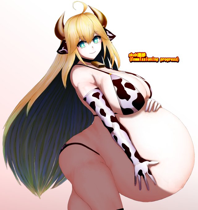 skeb進捗
RT、いいねをありがとうございます。
やっぱり牛柄のビキニを着せたい二人です。
これで背景を除き完成。

commission progress
Thanks for the RTs and likes.
I still want them to wear cow print bikinis.
Except for the background, it's done. 