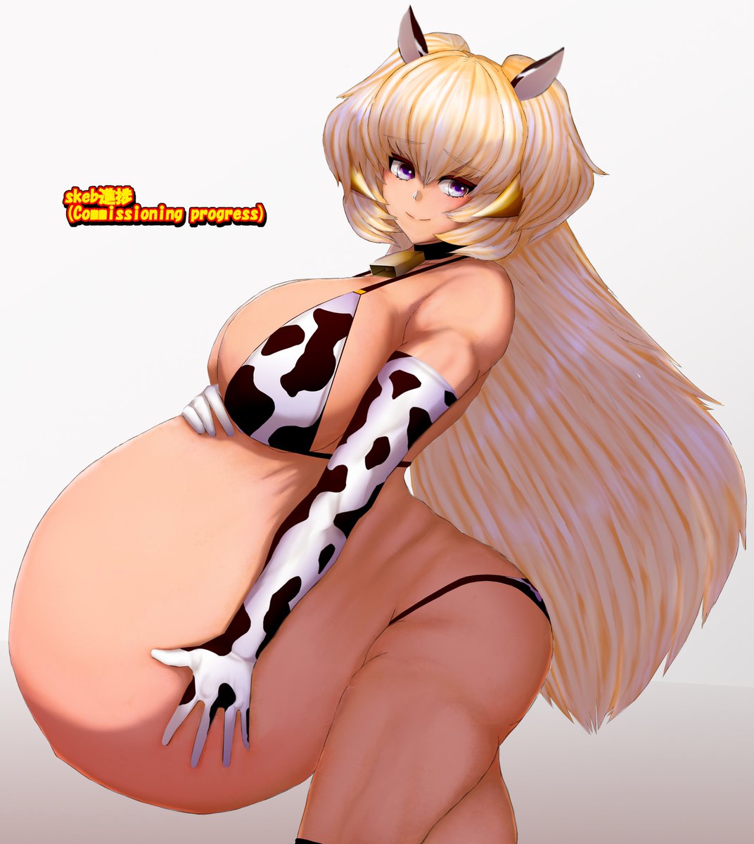 skeb進捗
RT、いいねをありがとうございます。
やっぱり牛柄のビキニを着せたい二人です。
これで背景を除き完成。

commission progress
Thanks for the RTs and likes.
I still want them to wear cow print bikinis.
Except for the background, it's done. 