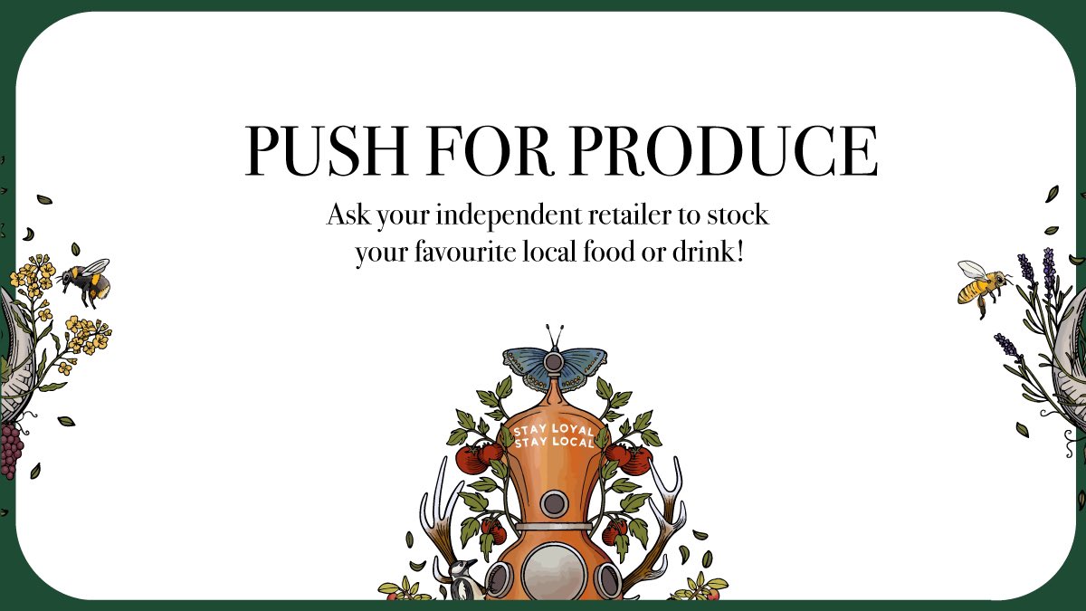 HampshireFare's tweet photo. Tomorrow we start #pushforproduce and we are inviting all of you to be involved in ASKING your local independent retailer to sell your favourite locally produced items. Very few events for direct sales for producers means we need to #pushforproduce #stayloyalstaylocal https://t.co/x5rT2rdrkj