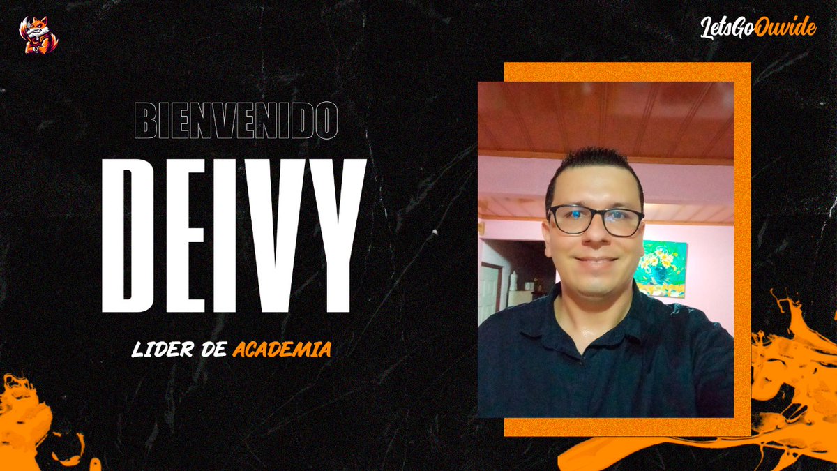 ¡Bienvenido Deivy!
 Y asi mismo el dia de hoy nos toca presentar al encargado de dirigir nuestra Academia, sin duda alguna Deivy es una persona la cual ha demostrado y seguira demostrando ser el lider que estabamos buscando para este proyecto.