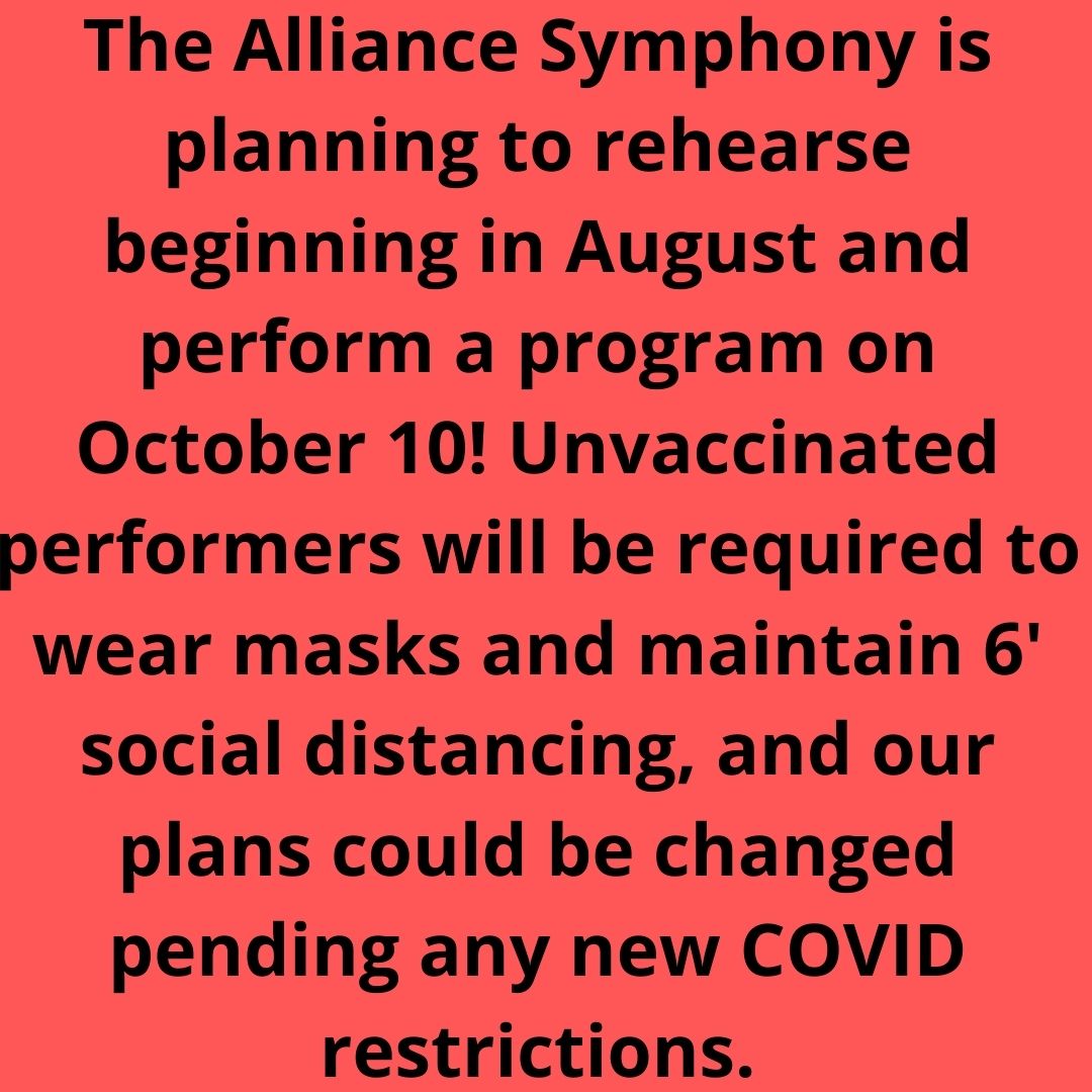 Concert is planned for Oct. 10! More information available at alliancesymphony.org #UMUSIC #AllianceSymphony #Orchestra #MountUnion