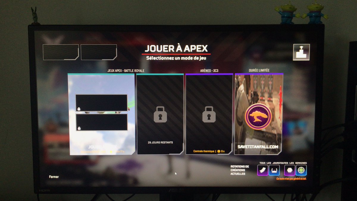 darealchampi's tweet photo. Bon…qui d’autre est touché par le hack #SaveTitanfall sur #ApexLegends ? Perso ça vient de m’arriver c’est génial 👍 https://t.co/K0SzaMSpcu
