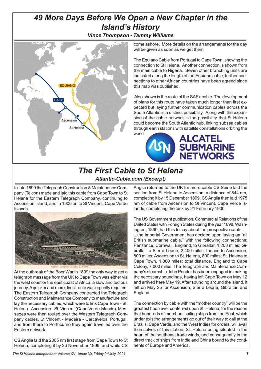 Connect St Helena! (@connectsthelena) on Twitter photo It's finally happening: <a href="/OrangeMarine_/">Orange Marine</a>'s cable layer Téliri (marinetraffic.com/en/ais/details…) has set sail to Africa on Friday & will commence laying the 1st branches of <a href="/Google/">Google</a>'s #Equiano cable including the spur to <a href="/ConnectStHelena/">Connect St Helena!</a>. More from the @helena_indy: independent.sh/wp-content/upl… It's finally happening: <a href="/OrangeMarine_/">Orange Marine</a>'s cable layer Téliri (marinetraffic.com/en/ais/details…) has set sail to Africa on Friday & will commence laying the 1st branches of <a href="/Google/">Google</a>'s #Equiano cable including the spur to <a href="/ConnectStHelena/">Connect St Helena!</a>. More from the @helena_indy: independent.sh/wp-content/upl…