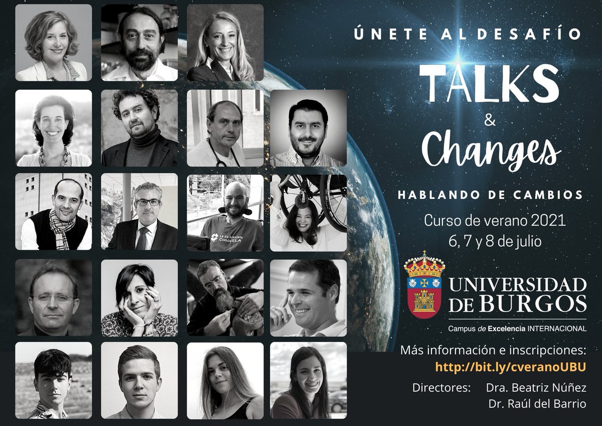 RauldelBarrio's tweet photo. #UnivBurgos @UBUEstudiantes Lección Inaugural + #CursodeVerano2021 15 Ponentes 4 Alumnos #AdolfoGarcíaSastre Virólogo #Top10 Jordi @pons_sabate #Youtuber #Top10  #ELA Hablando con "Sus Ojos" de Cambios "en directo" #BeChange

#TALKSChanges
Inscripciones: https://t.co/8GSfcngqub https://t.co/SLeVSytBxE