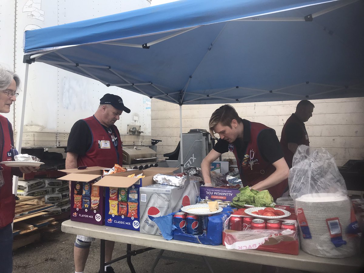 LowesWeymouth's tweet photo. Happy Birthday America from all of us here at @LowesWeymouth! Lenny and John are manning the grill to thank our associates for all that they do. Happy July 4th everyone! @MarkRockman  @Bracken73P https://t.co/xR0H16cMVm