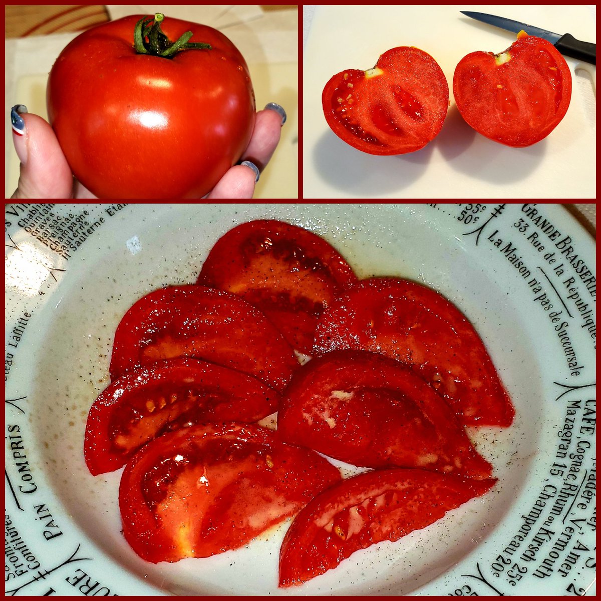 Atheen_'s tweet photo. We ate our first homegrown #tomato, today. And it was RED as in Red White and Blue delicious! 🇺🇸🍅😋❤️
#ContainersPlanting #ContainersGardening https://t.co/KPYFTlGqWz