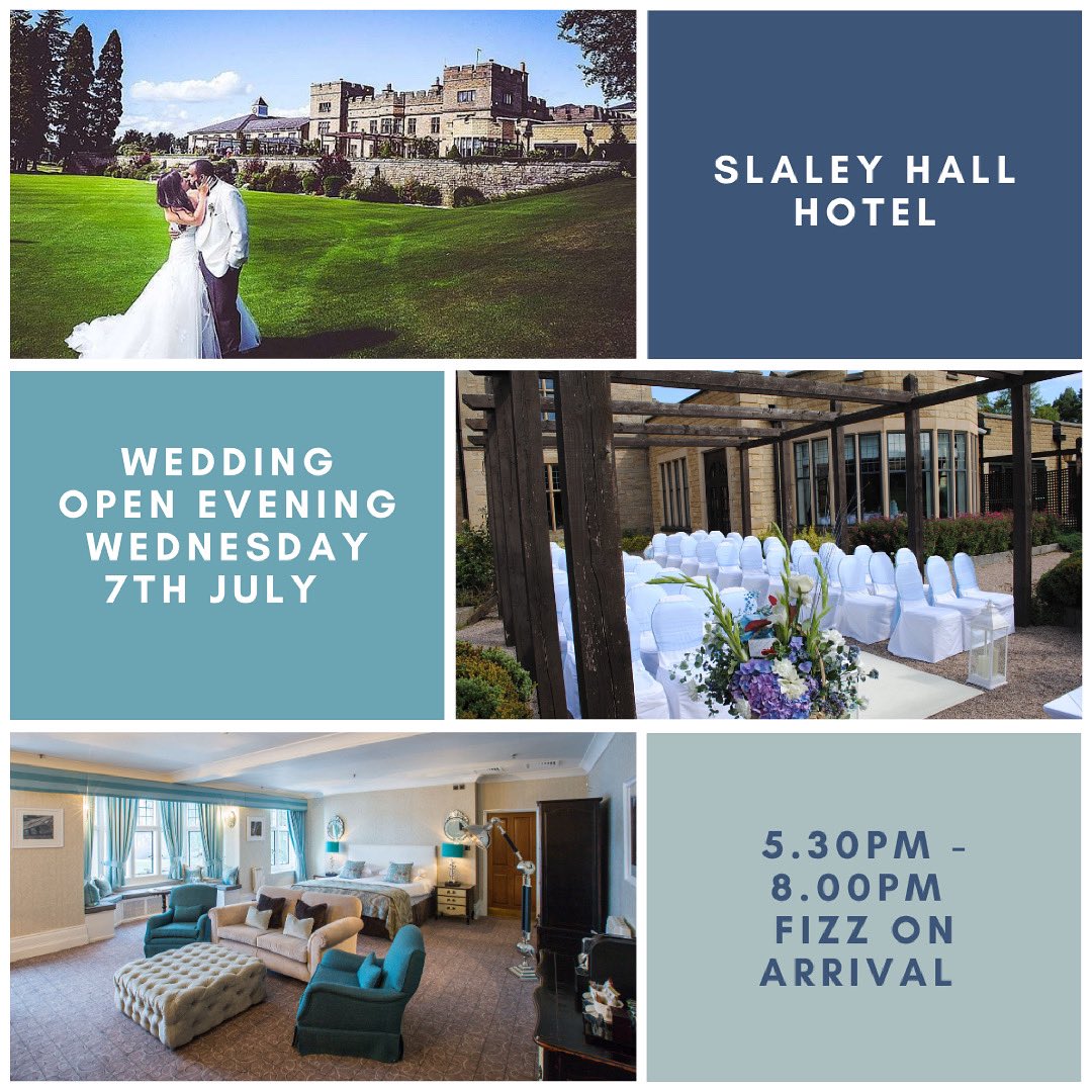 Don’t forget… 3 days to go till our open evening🥰🎉 Why not pop along to our wedding open evening on Wednesday 7th July 5.30-8pm. . To book on call us 01434 676 512 or email events@slaleyhallhotel.com for more details. #wedding #slaley #hotel #bigday #WeddingDay #happy