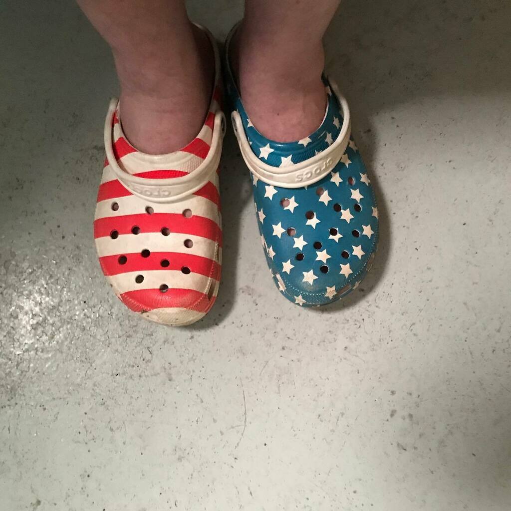 rexylab's tweet photo. Happy 4th of July from my patriotic foot attire. #happyfourthofjuly #stupidcrocks #uglyshoes #Rexylab #sgp #TheSquishyGuitarProject #Guitar #bass #bassguitar #guitarrepair #bassguitarrepair #guitarmodification #bassguitarmodification #Lafayette #Louisia… https://t.co/50PDYYLVXM https://t.co/DtFx6WRhj5
