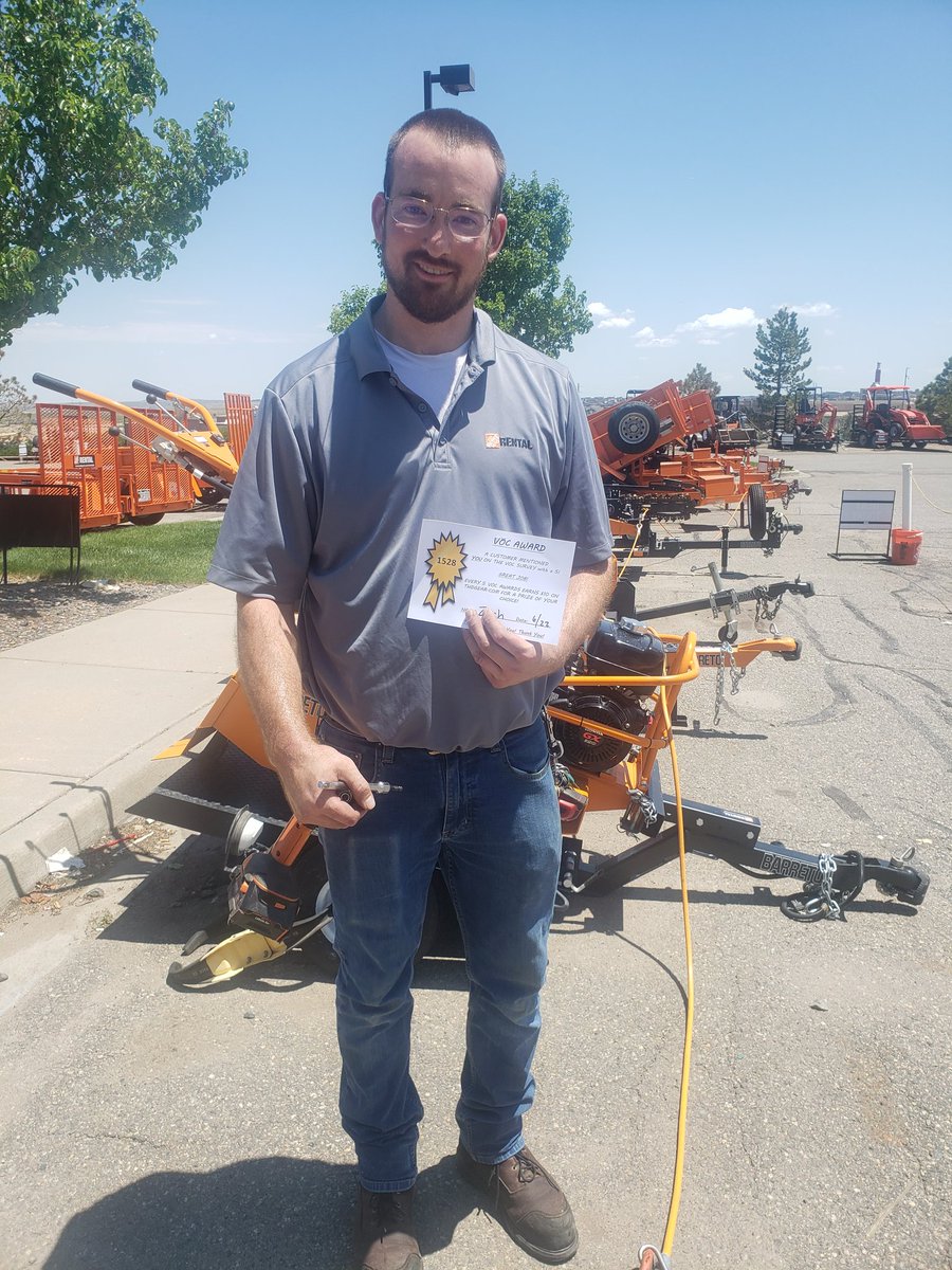Zach in tool rental, keeps on doing it week after week !! awesome job !!!