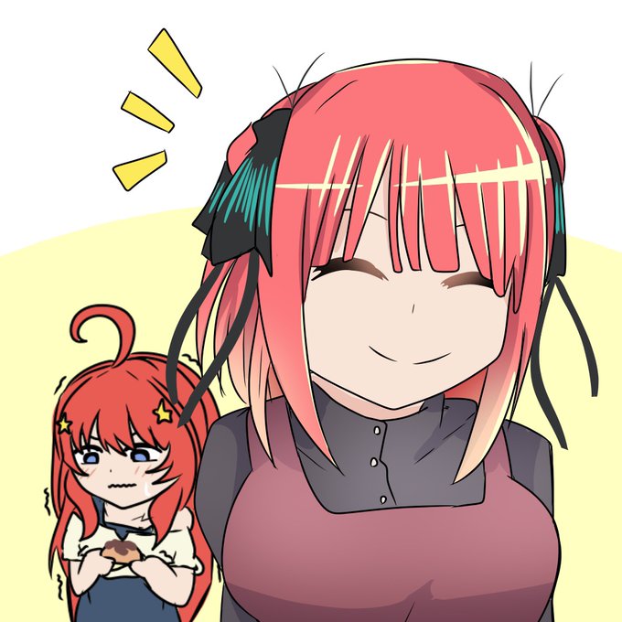 ダンベルマンさんがTwitterに投稿した中野二乃(五等分の花嫁)のイラスト。