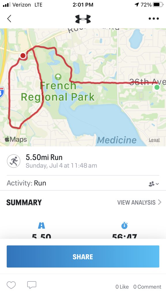stupidtrumpers's tweet photo. 2 weeks after @GrandmasMara my brain might think I am recovered from my 42nd marathon but, my body needs 1 day for every mile I race ! 5.5 miles today! Happy Birthday America ! !#seniorproblems https://t.co/6tEI8YsaEb