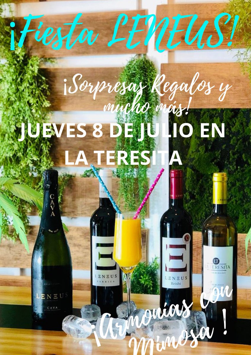Vino_Leneus's tweet photo. ¡ Disfruta de una cena armonizada con vinos🍷 Leneus en una noche especial donde habrá sorpresas, regalos 🎁 y diversión ! 🎉🎊✨Con tu cena podrás probar gratis un mimosa 🍹elaborado con nuestro Cava Leneus. #organicwine #winelover #winestagram #winetime #vinoecologico #wine https://t.co/4snuDxEjvT
