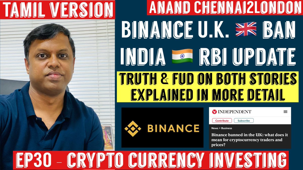 Ok. New video uploaded. Not the Polygon Continuation, but something more  important that I wanted to explain - EP30 Crypto Investing Tamil | Binance  UK Ban | India RBI Update On Crypto...