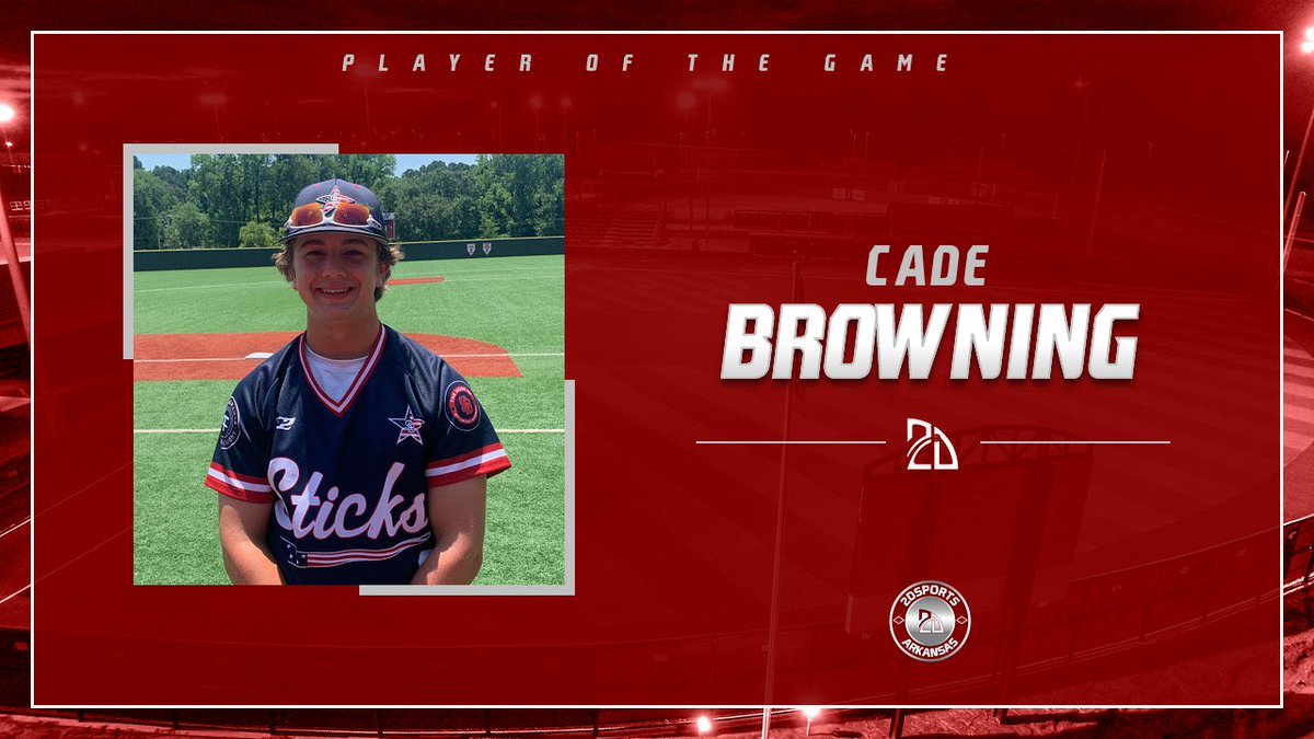 2DsportsbsbAR's tweet photo. βοΈ #TopPerformer βοΈ
Cade Browning:
1-1, 1B, 3 R, 2 BB
Summer Team: @AR_Sticks
#BattleInArk https://t.co/kHdeTjIxhP