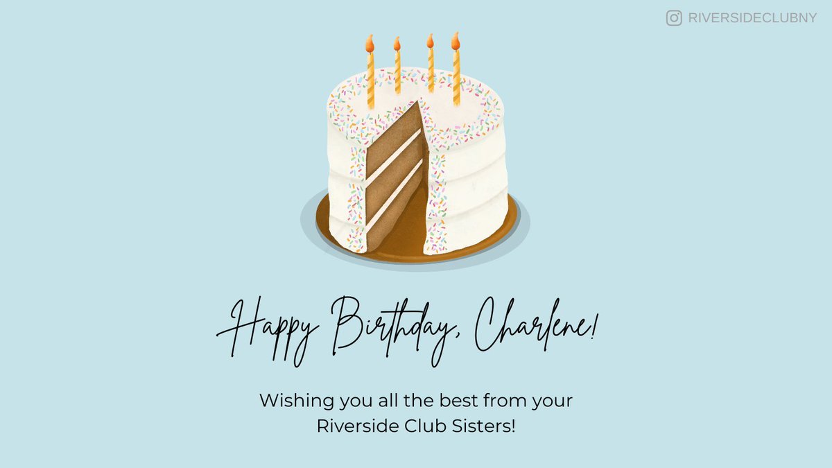 RiversideClubNY's tweet photo. The @RiversideClubNY would like to wish our club sister Charlene Bethel a #HappyBirthday ! Enjoy your special day! https://t.co/c9Aa7gvk67
