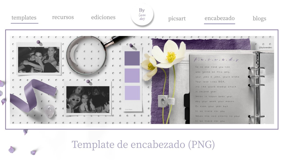𝗧𝗲𝗺𝗽𝗹𝗮𝘁𝗲 𝗲𝗻𝗰𝗮𝗯𝗲𝘇𝗮𝗱𝗼 💜 

El día de hoy les traigo un template de un encabezado hecho en Picsart en formato PNG, espero lo disfruten ☁️ 

Link : drive.google.com/folderview?id=…