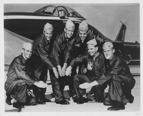 As the #KCAirShow ends today, another look at the history of @BlueAngels pilots at once was Olathe Naval Air Station and now New Century AirCenter. Photos credit to @OlatheLibrary.