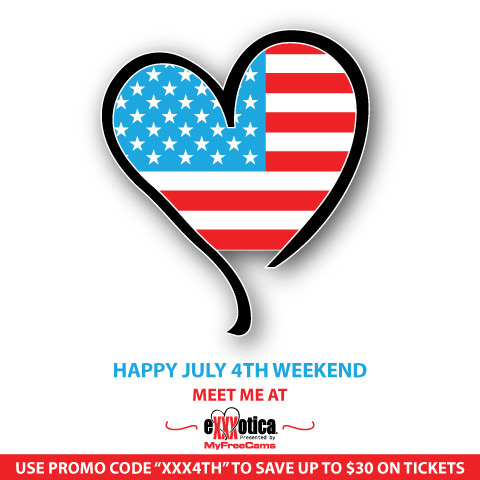 Come see me @EXXXOTICA! HUGE sale! Use promo code “XXX4TH” & save up to $30 a ticket! Get VIP for our