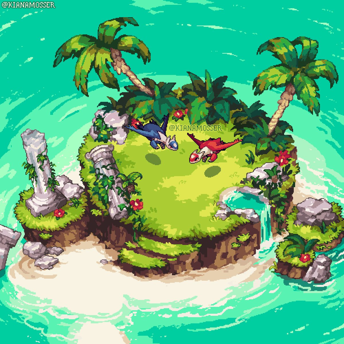 kianamosser's tweet photo. Southern Island #pixelart #ドット絵 https://t.co/s0SXOemwPt