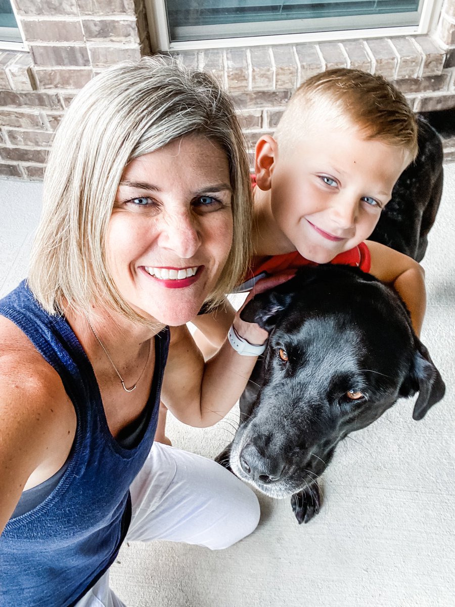 MrsRowe18's tweet photo. Patio, fur baby and my soon to be first grader selfie. #rheselfiebingo @frankhousera1 https://t.co/jYZCmJDM03