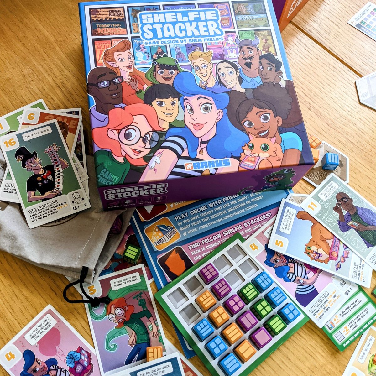 We love <a href="/garphillgames/">Garphill Games</a>'s Shelfie Stacker, but it hits juuuuuuust a little too close to home 😂🍒