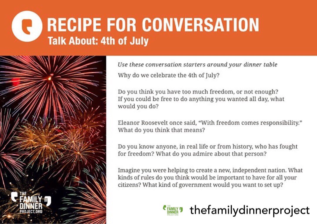 virginiafccla's tweet photo. Posted @withregram • #FCCLA, celebrate at your #family dinner table tonight with these #conversation starters! Please follow @FDP_Tweets for more ideas for implementing the @NationalFCCLA project #FCCLAatTheTable. #FamiliesFirst #VAFCCLA #SayYesToFCS #FamilyAndConsumerSciences https://t.co/JTbLBSUOJC