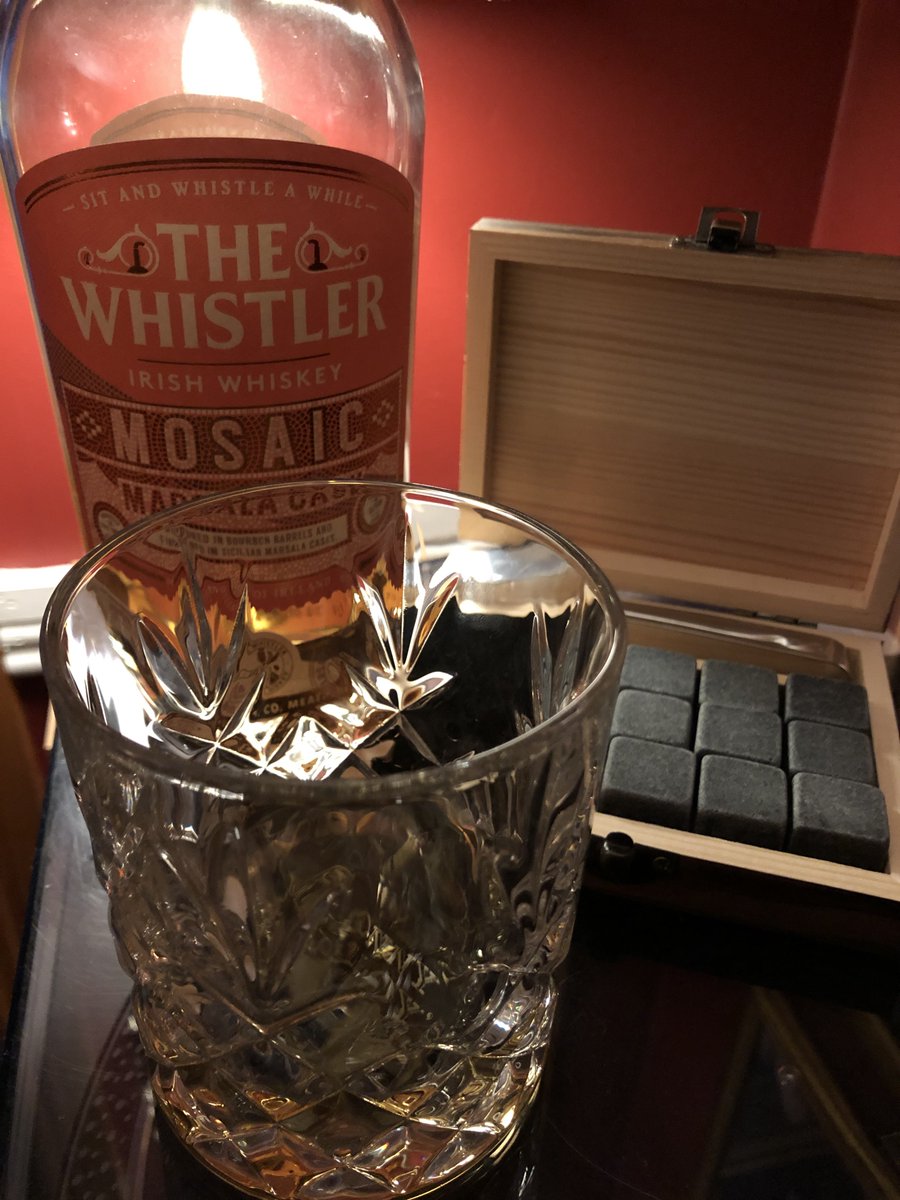 Using the posh @SonnyMolloys Galway Crystal glasses (Father’s Day comp. win)for the @Boanndistillery The Whistler Mosaic Marsala Cask. #SundayNightSup Sláinte 🥃