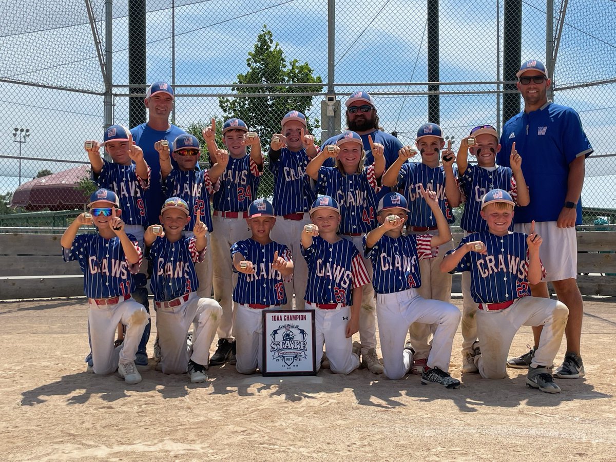 CrawsWahoo's tweet photo. WAY TO GO BOYS!!  The 10U Craws are the STATE CHAMPS!!  They played hard!  Way to go boys!  We are proud of you! Wear those rings with pride! https://t.co/21SOzPlBCU