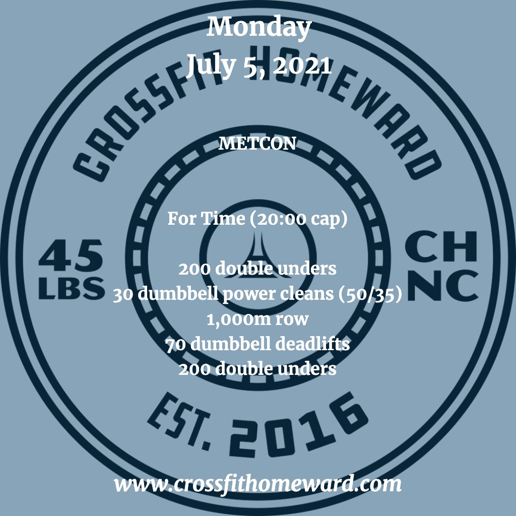 CFHomeward's tweet photo. #CrossFit #DailyWorkout #WOD #CFH #CFHomies #Community #ChapelHill #UPlaceNC https://t.co/CPFGkDnoTd