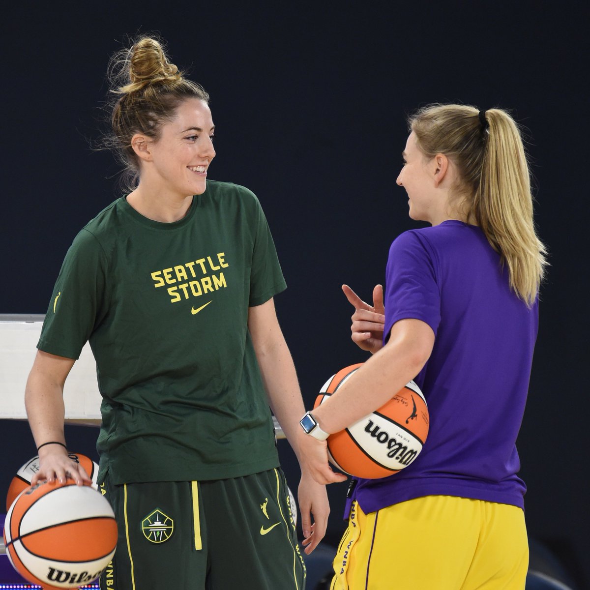 WNBA's tweet photo. Just two #WNBA sisters playing against one another for the first time ever. 🧡

#CountIt https://t.co/BD9ne5wRL9